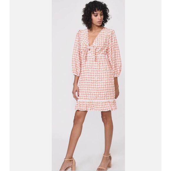 Greylin Collection Dorothy Daisy Gingham Mini Dress Women’s Size Large - Picture 1 of 9